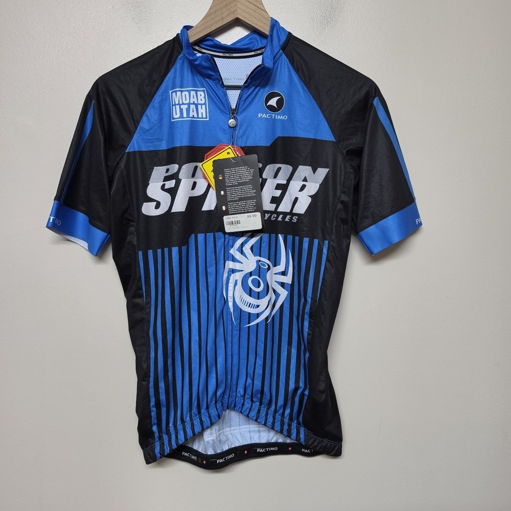 Pactimo Poison Spider Bicycles Full Zip Cycling Jersey Short‎ Sleeves Sz L NWT